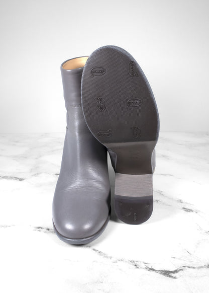 Chanel Dark Grey Calfskin Short Boots