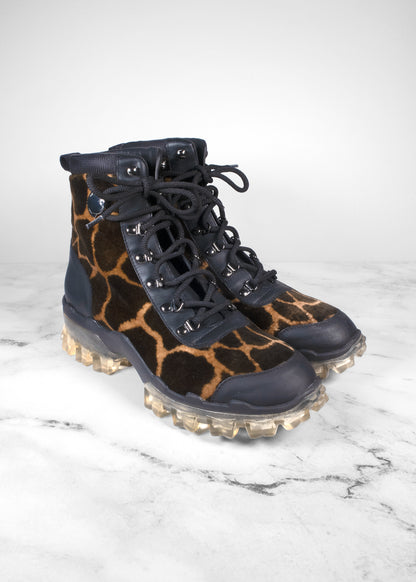 Moncler Helis Giraffe Print Hiking Boot