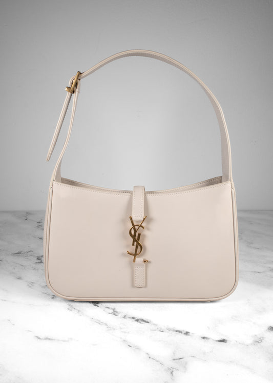 Saint Laurent Cream Smooth Calfskin Le 5 À 7 Shoulder Bag