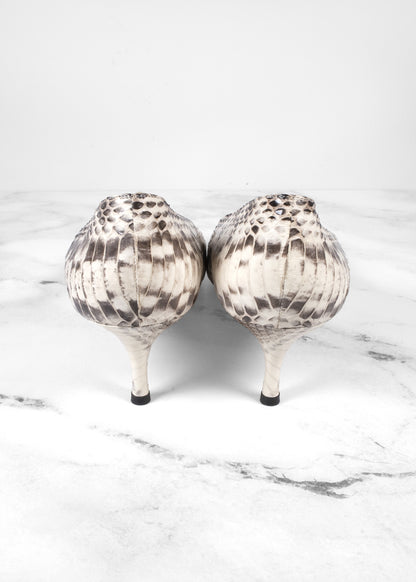 Manolo Blahnik Leather Animal Print Pumps