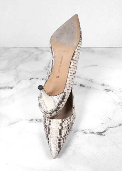 Manolo Blahnik Leather Animal Print Pumps