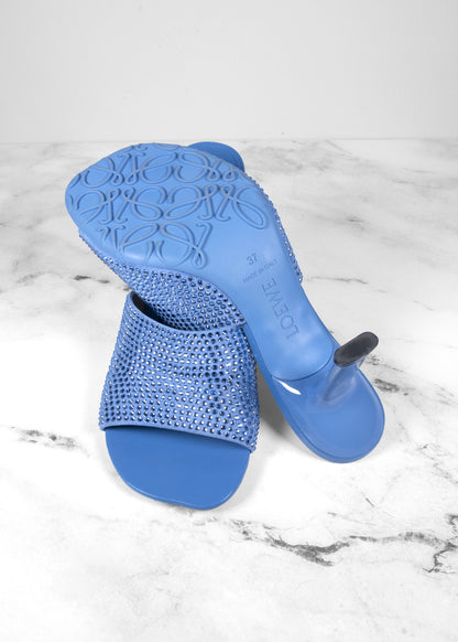 Loewe Petal Light Blue Leather Slipper