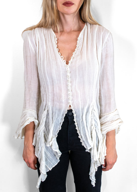 Khaite Ecru Linen Blouse