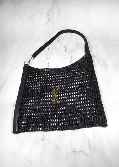 Saint Laurent Cassandre Raffia Tote Bag