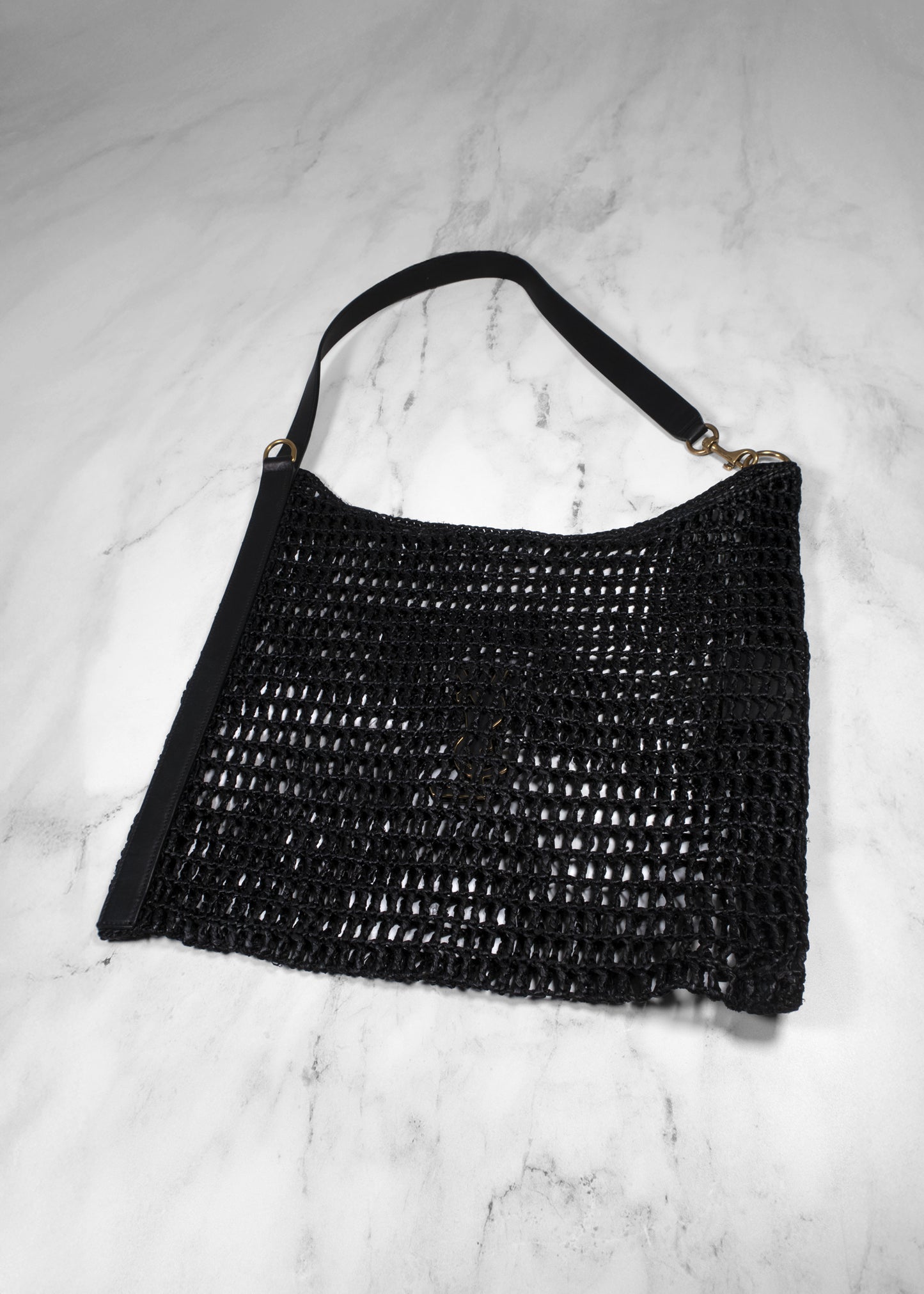 Saint Laurent Cassandre Raffia Tote Bag