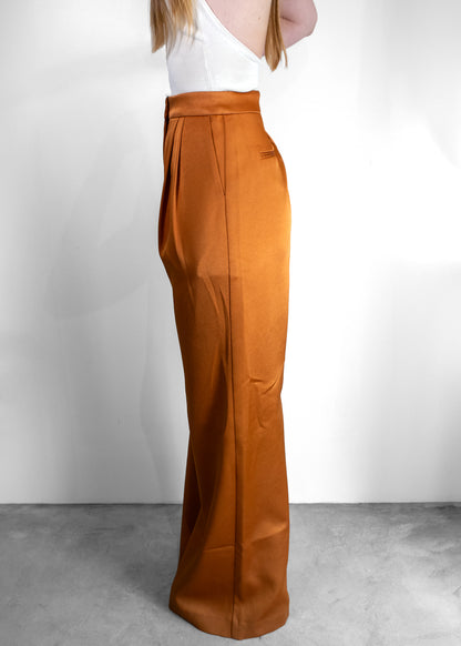 Alex Perry Satin Crepe Double Pleat Pants