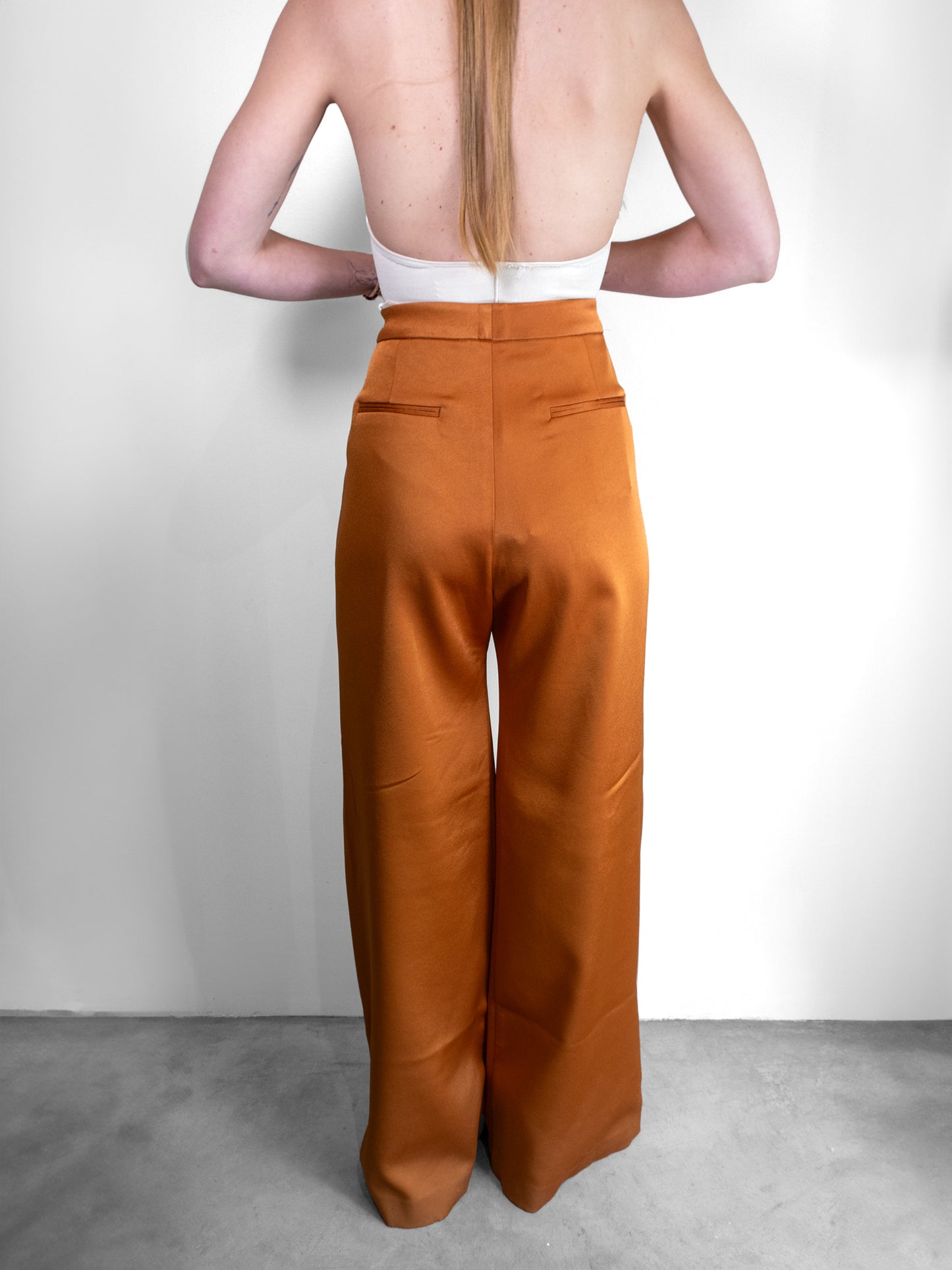 Alex Perry Satin Crepe Double Pleat Pants