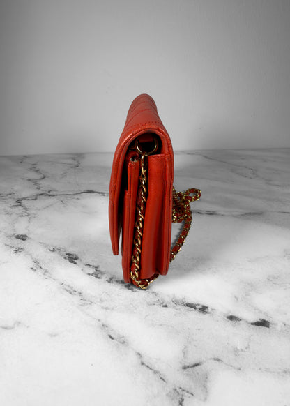 Chanel Lambskin Quilted Golden Class Wallet on Chain