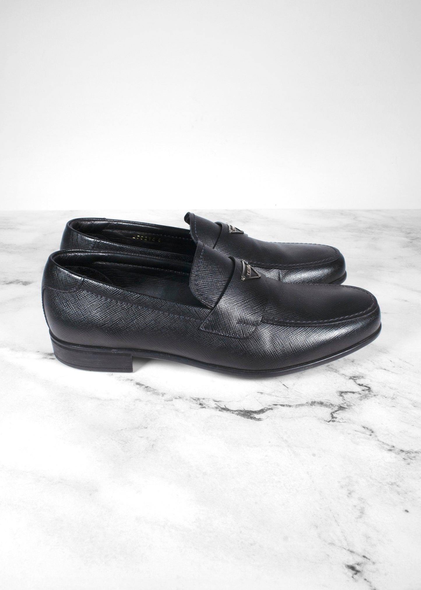 Prada Black Saffiano Leather Loafers