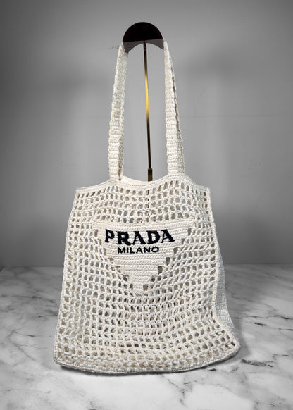 Prada Raffia Tote Bag