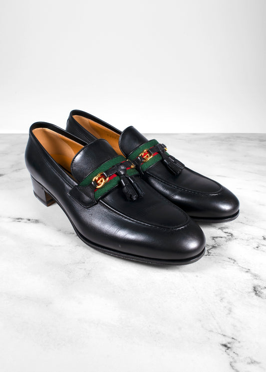 Gucci Paride GG Tassel Loafers Black Leather