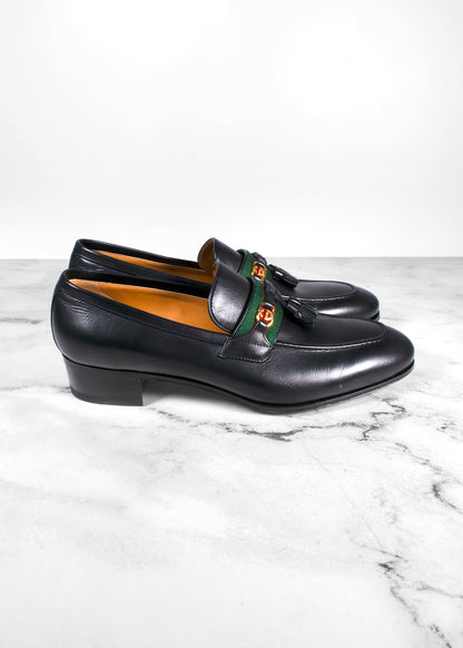 Gucci Paride GG Tassel Loafers Black Leather