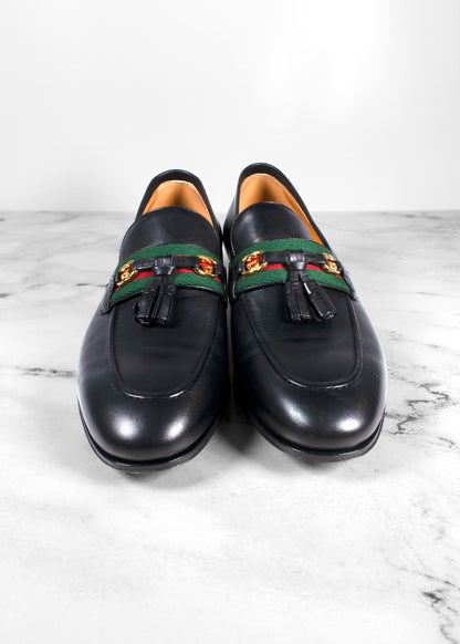 Gucci Paride GG Tassel Loafers Black Leather