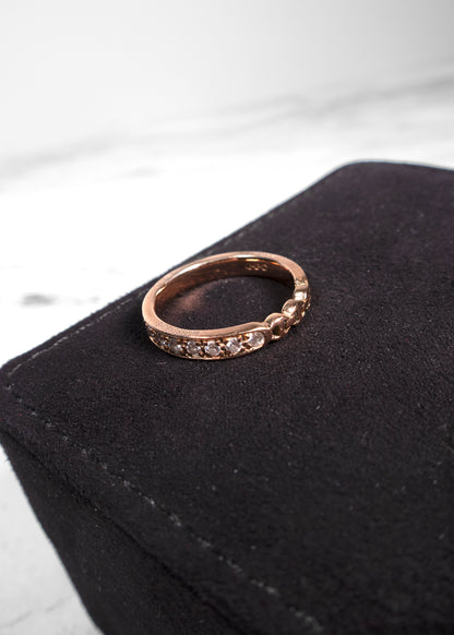 Hoorsenbuhs Rose Gold 18K Diamond Double Barrel Ring