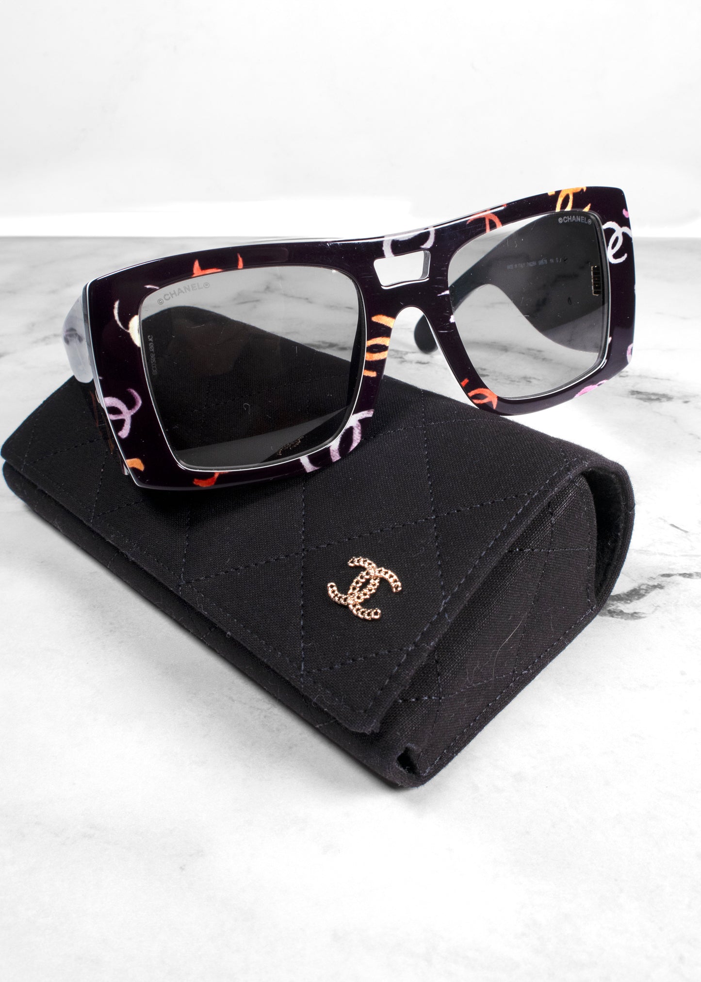 Chanel Acetate CC Logo Square Sunglasses