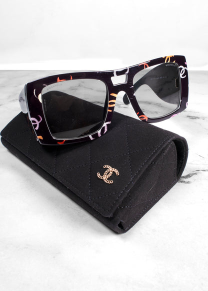 Chanel Acetate CC Logo Square Sunglasses