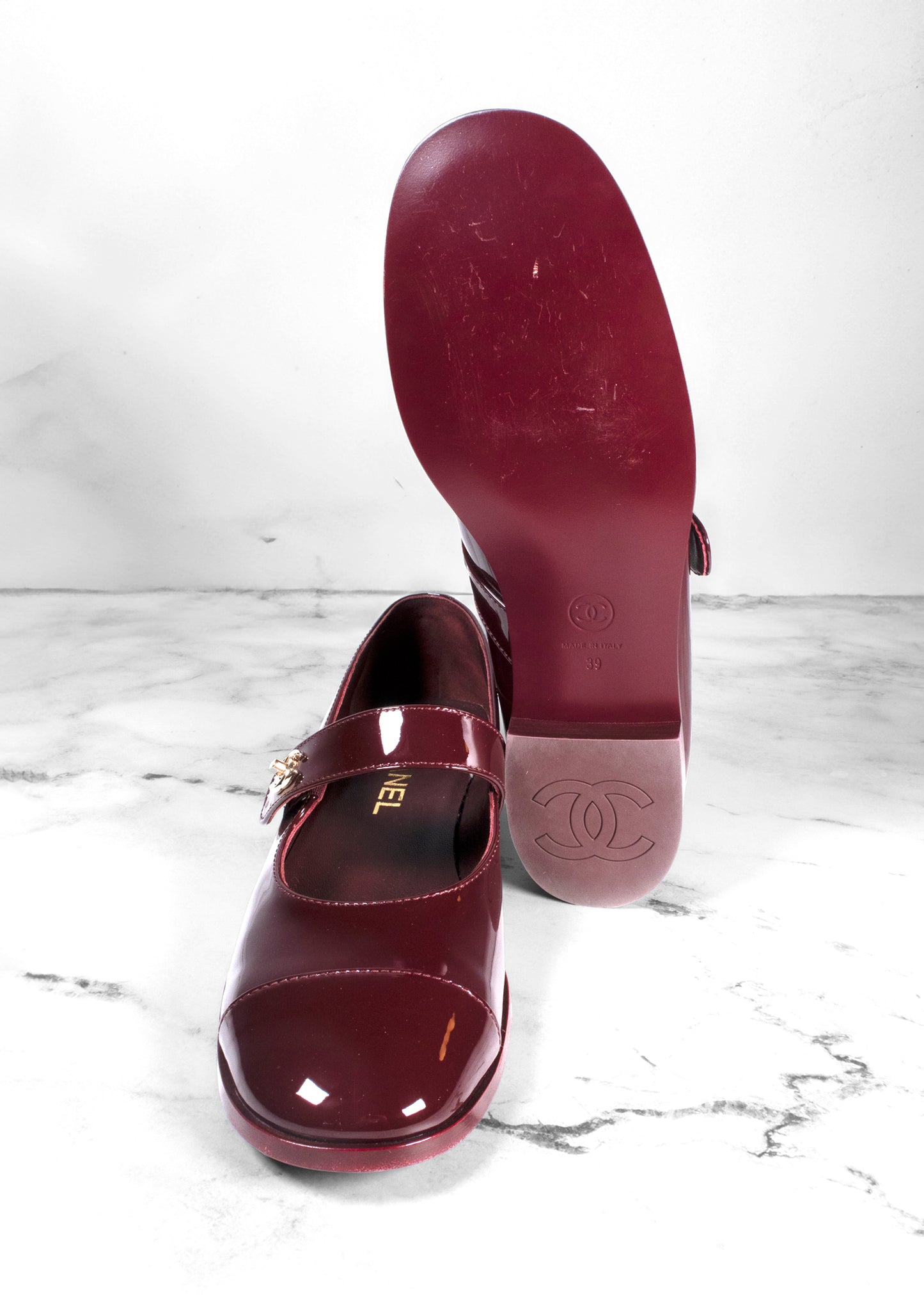 Chanel Patent Calfskin Mary Janes Flats