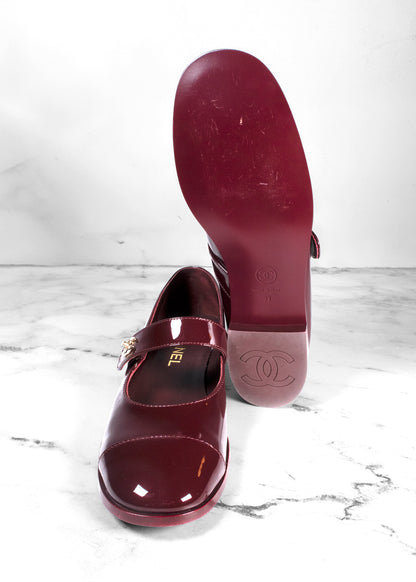 Chanel Patent Calfskin Mary Janes Flats