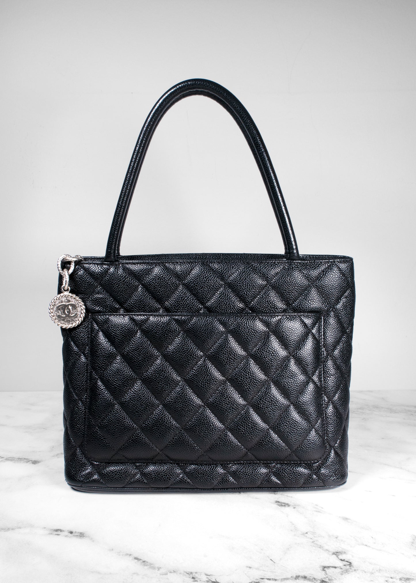 Chanel Caviar Quilted Medallion Tote Black