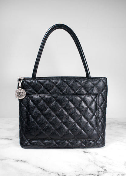 Chanel Caviar Quilted Medallion Tote Black