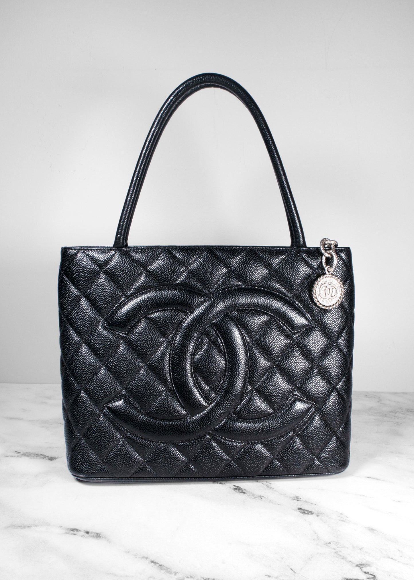 Chanel Caviar Quilted Medallion Tote Black