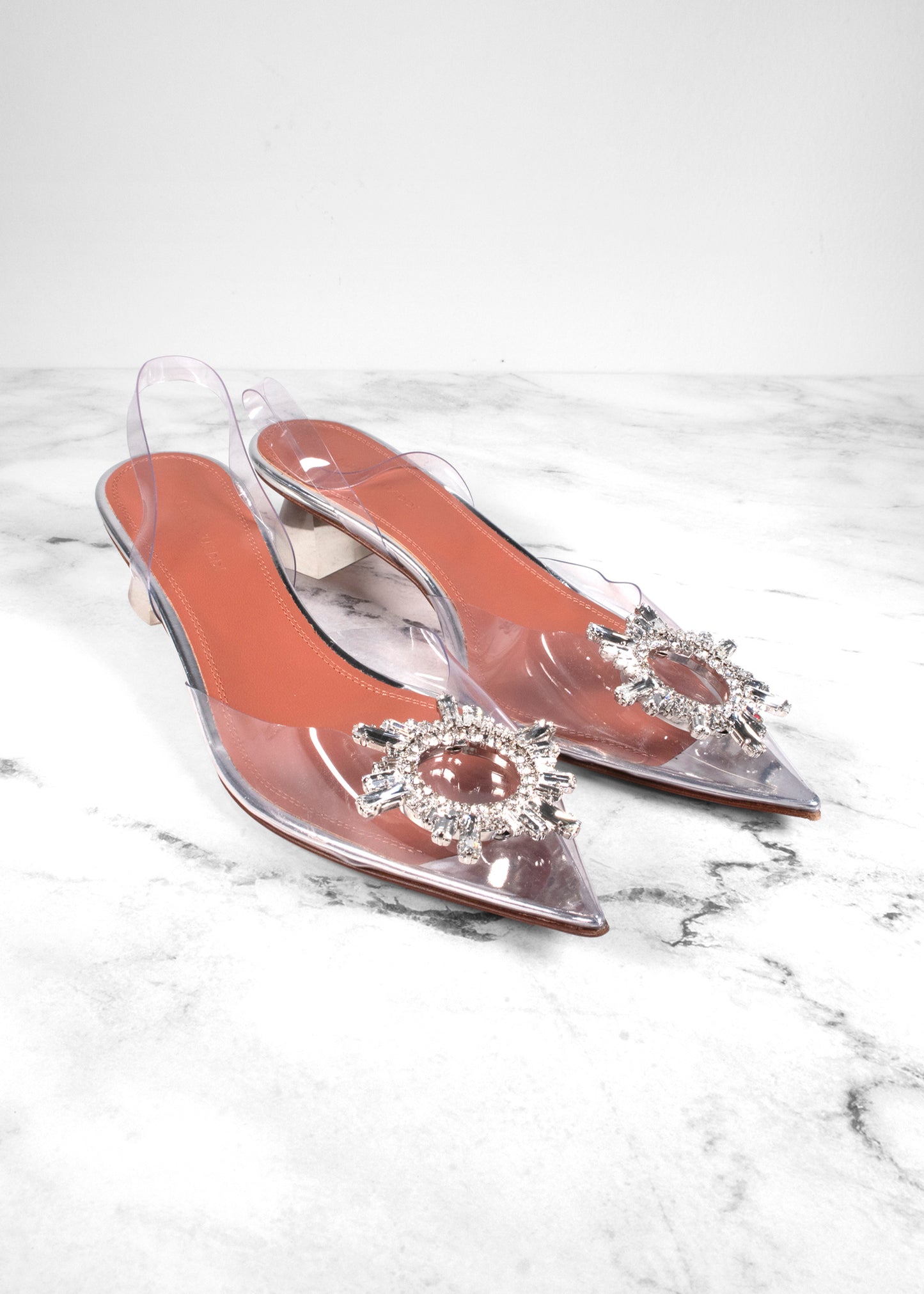 Amina Muaddi Transparent PVC Begum Slingback Pumps