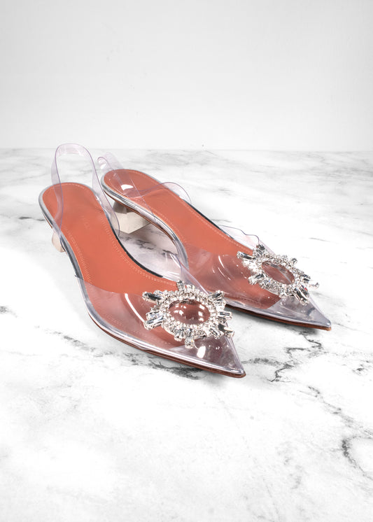 Amina Muaddi Transparent PVC Begum Slingback Pumps