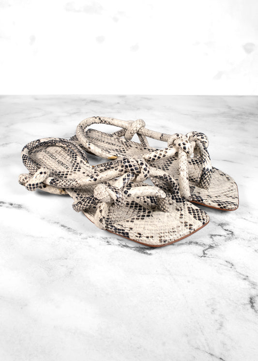 Bottega Veneta Jimbo Snakeskin Print Leather Sandals