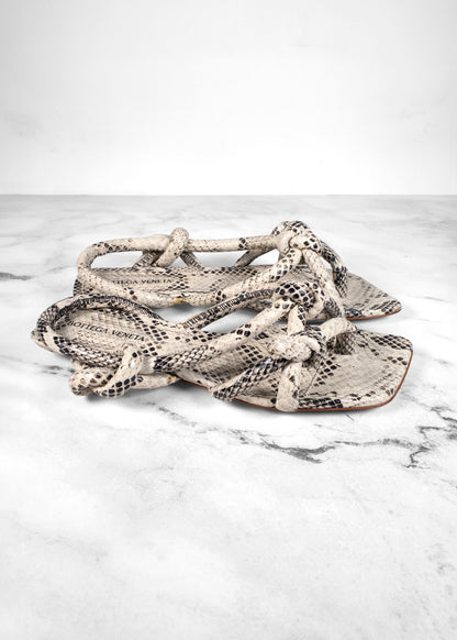 Bottega Veneta Jimbo Snakeskin Print Leather Sandals