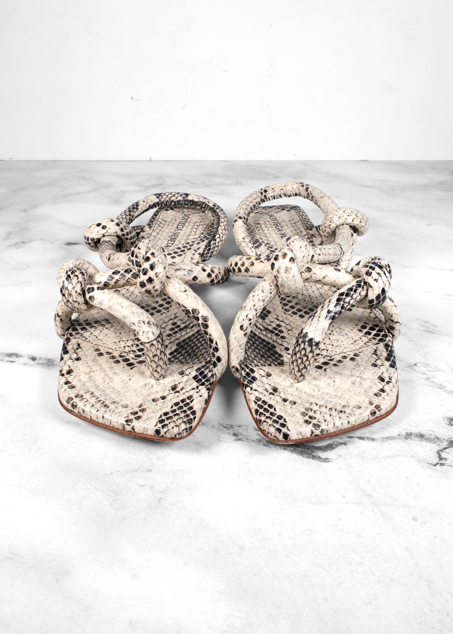 Bottega Veneta Jimbo Snakeskin Print Leather Sandals