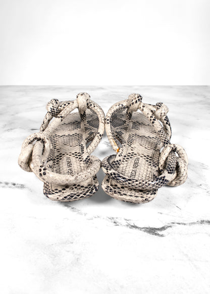 Bottega Veneta Jimbo Snakeskin Print Leather Sandals