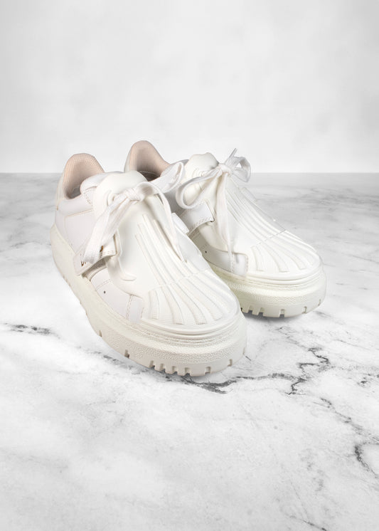 Dior White Leather and Rubber Dior-ID Sneakers