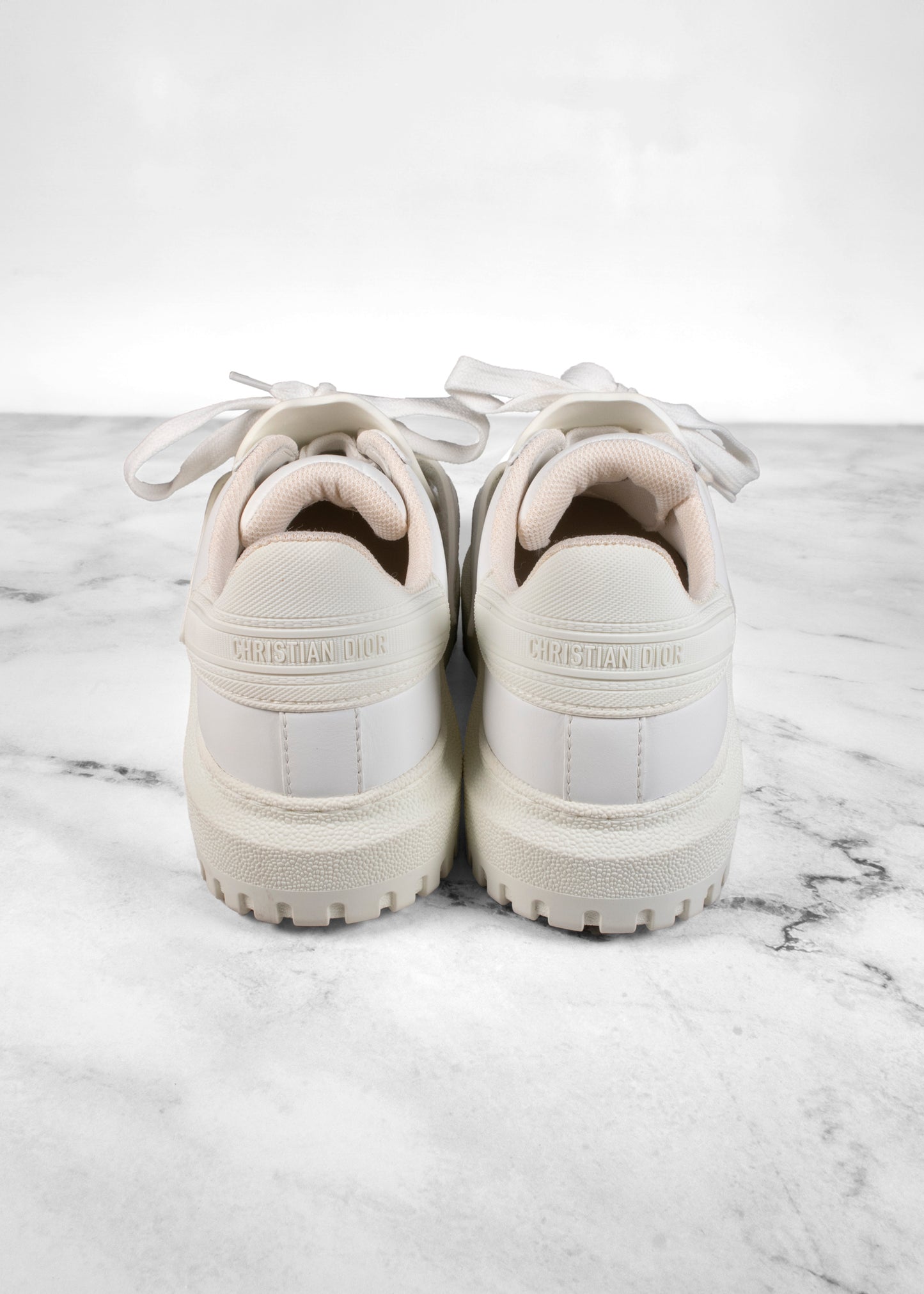 Dior White Leather and Rubber Dior-ID Sneakers