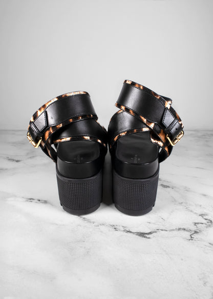 Louis Vuitton Calfskin Pony Hair Platform Sandals