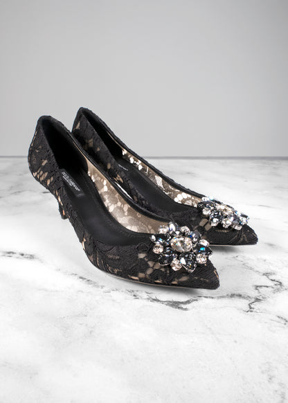 Dolce & Gabbana Lace Rainbow Pumps with Brooch Detailing