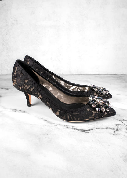 Dolce & Gabbana Lace Rainbow Pumps with Brooch Detailing