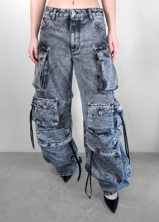 The Attico Cargo Wide Leg Jeans