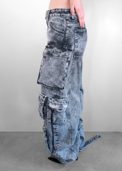 The Attico Cargo Wide Leg Jeans