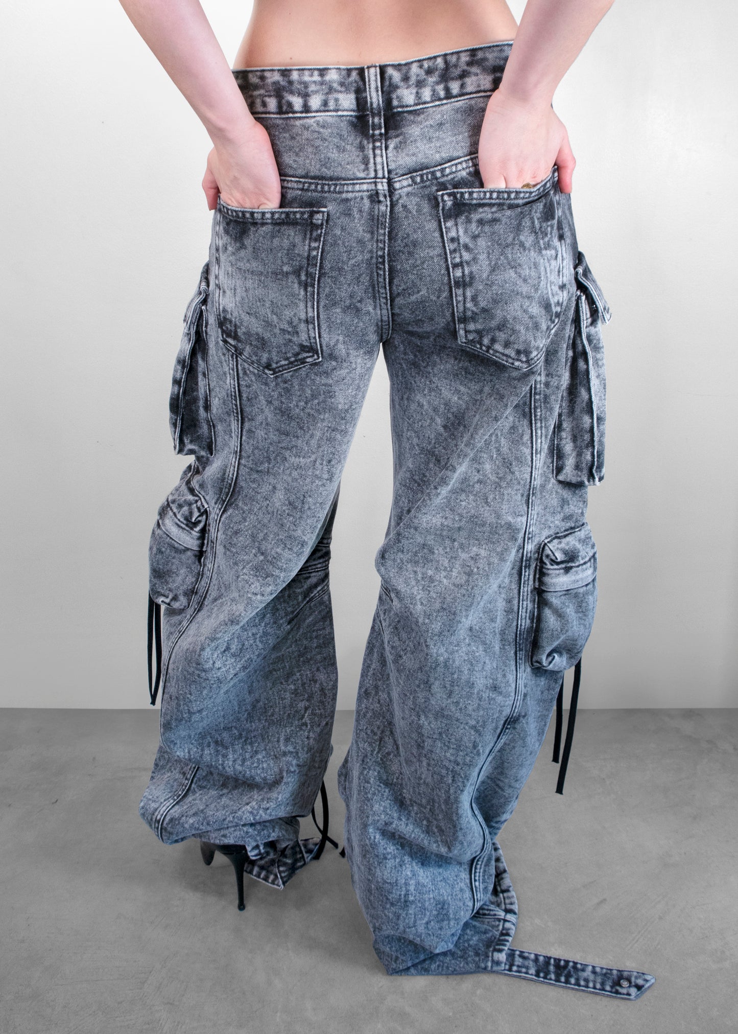 The Attico Cargo Wide Leg Jeans