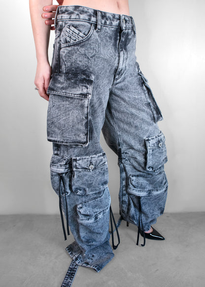 The Attico Cargo Wide Leg Jeans