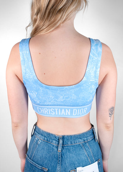 Christian Dior Logo Zip Up Bralette