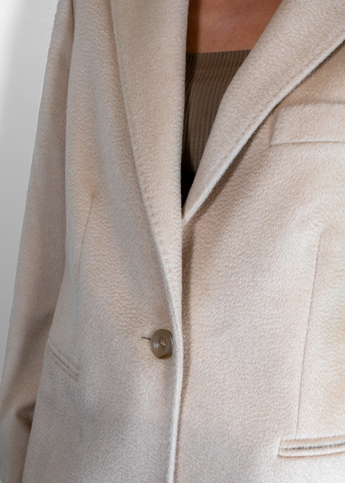 Max Mara Beige Camel Hair Single-Breasted Coat