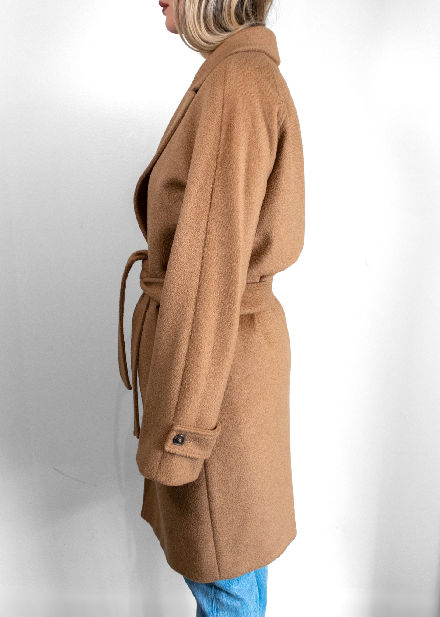 Max Mara Megaton Camel Hair Belted Jacket