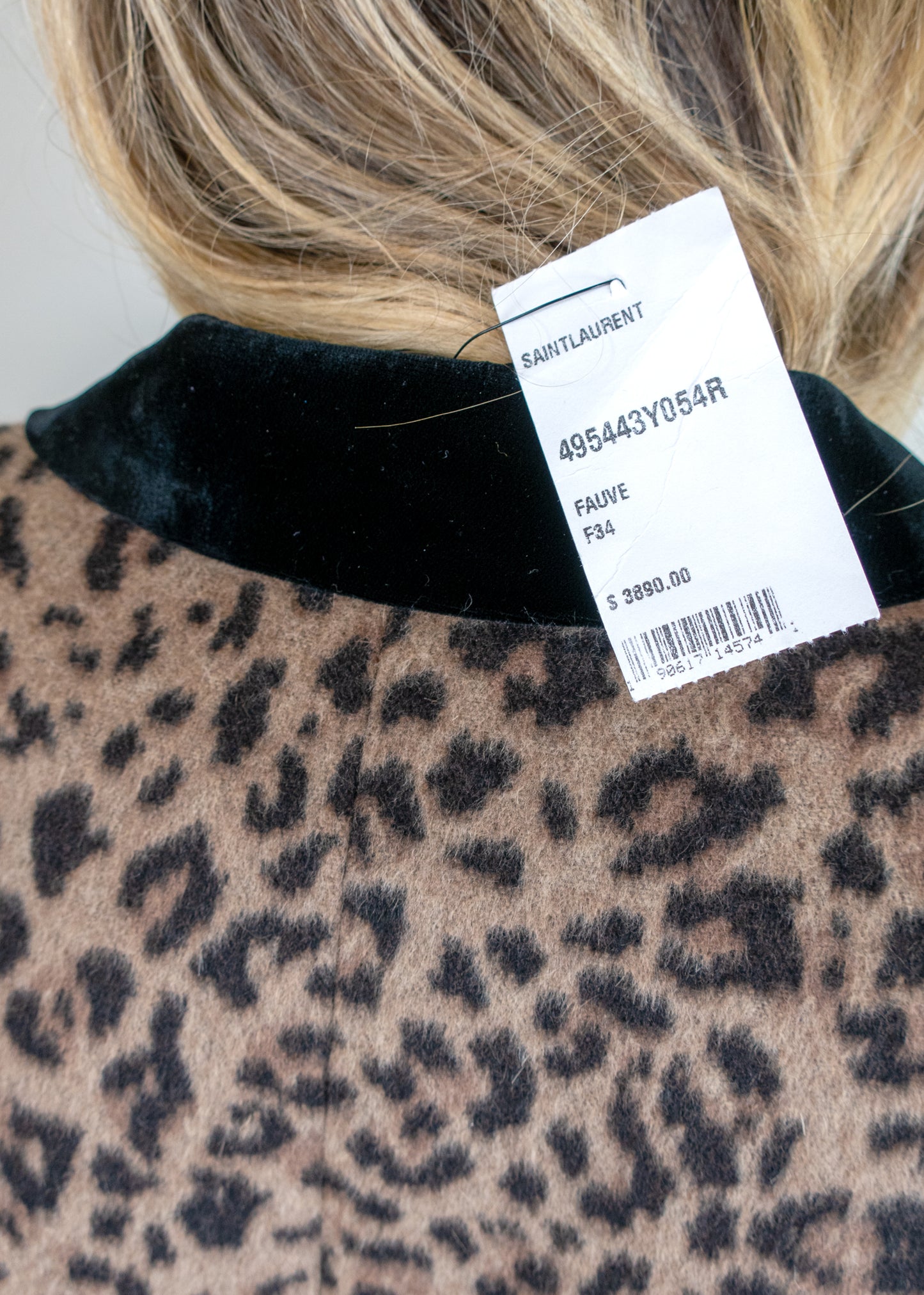 Saint Laurent Leopard Print Single-Breasted Coat