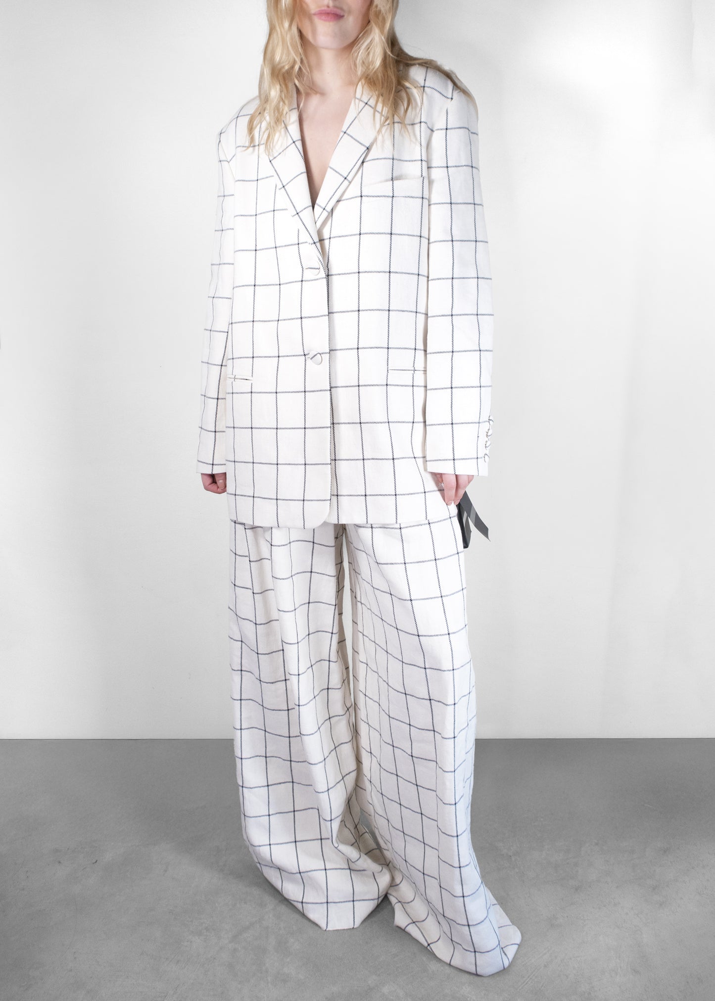 Rochas Macro Check Canvas Over Jacket Set