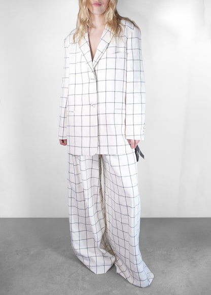 Rochas Macro Check Canvas Over Jacket Set