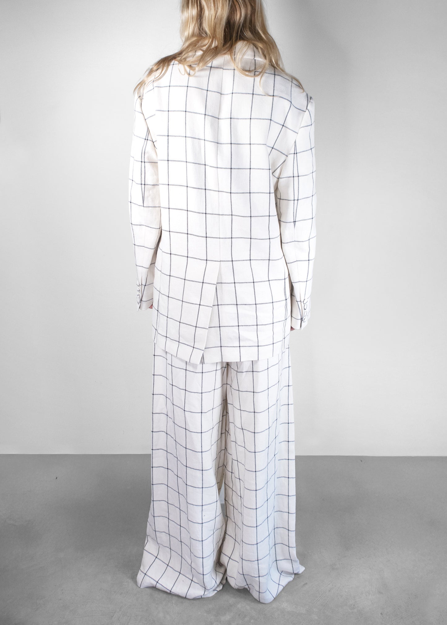 Rochas Macro Check Canvas Over Jacket Set