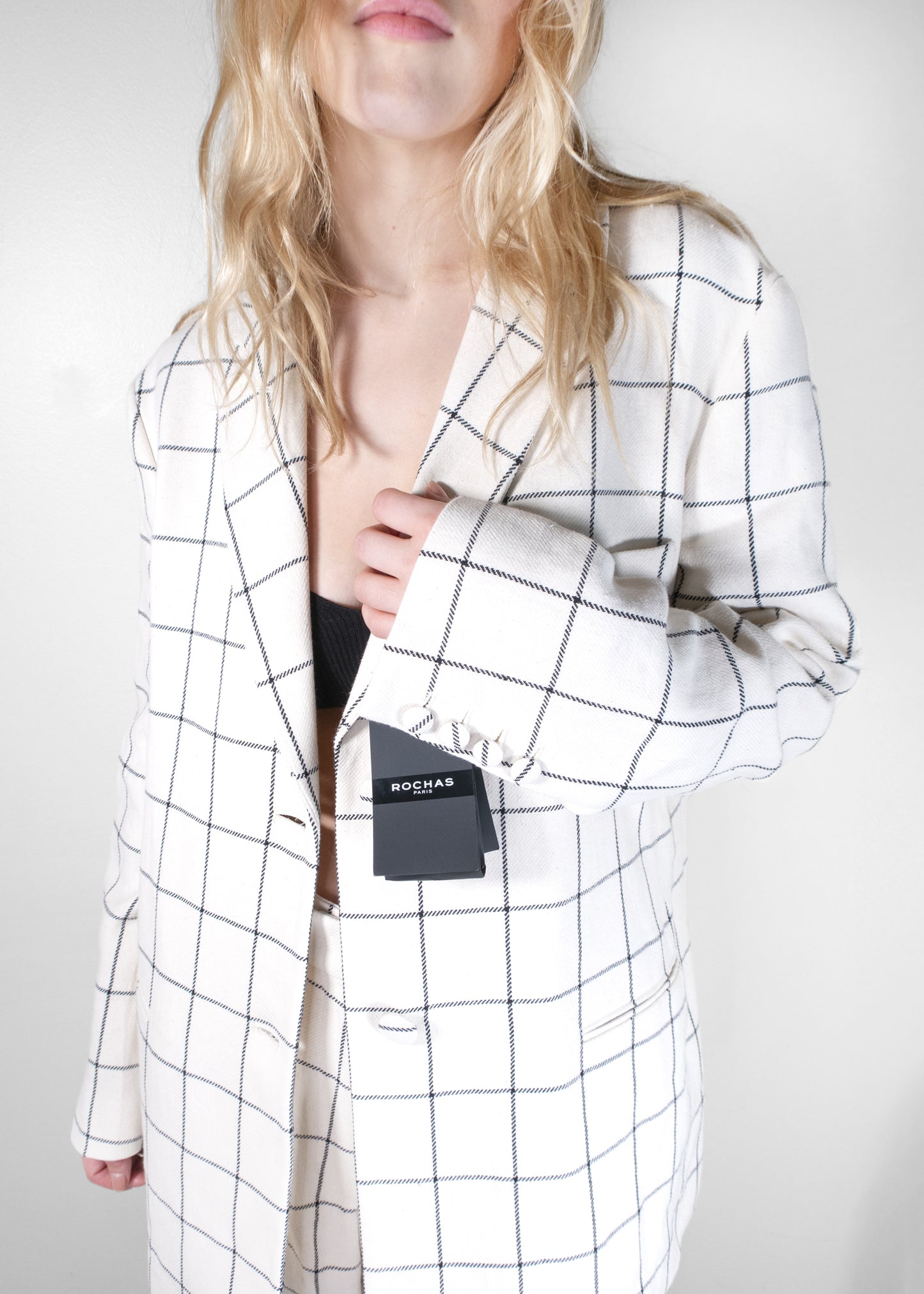 Rochas Macro Check Canvas Over Jacket Set