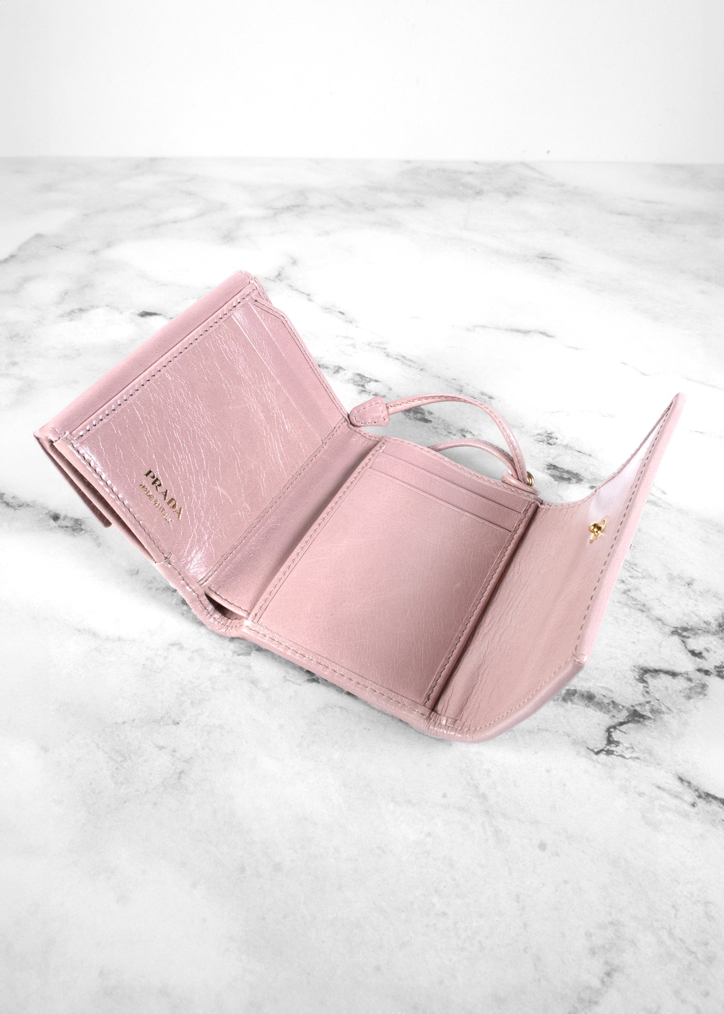 Prada Rosy Blush Small Leather Wallet