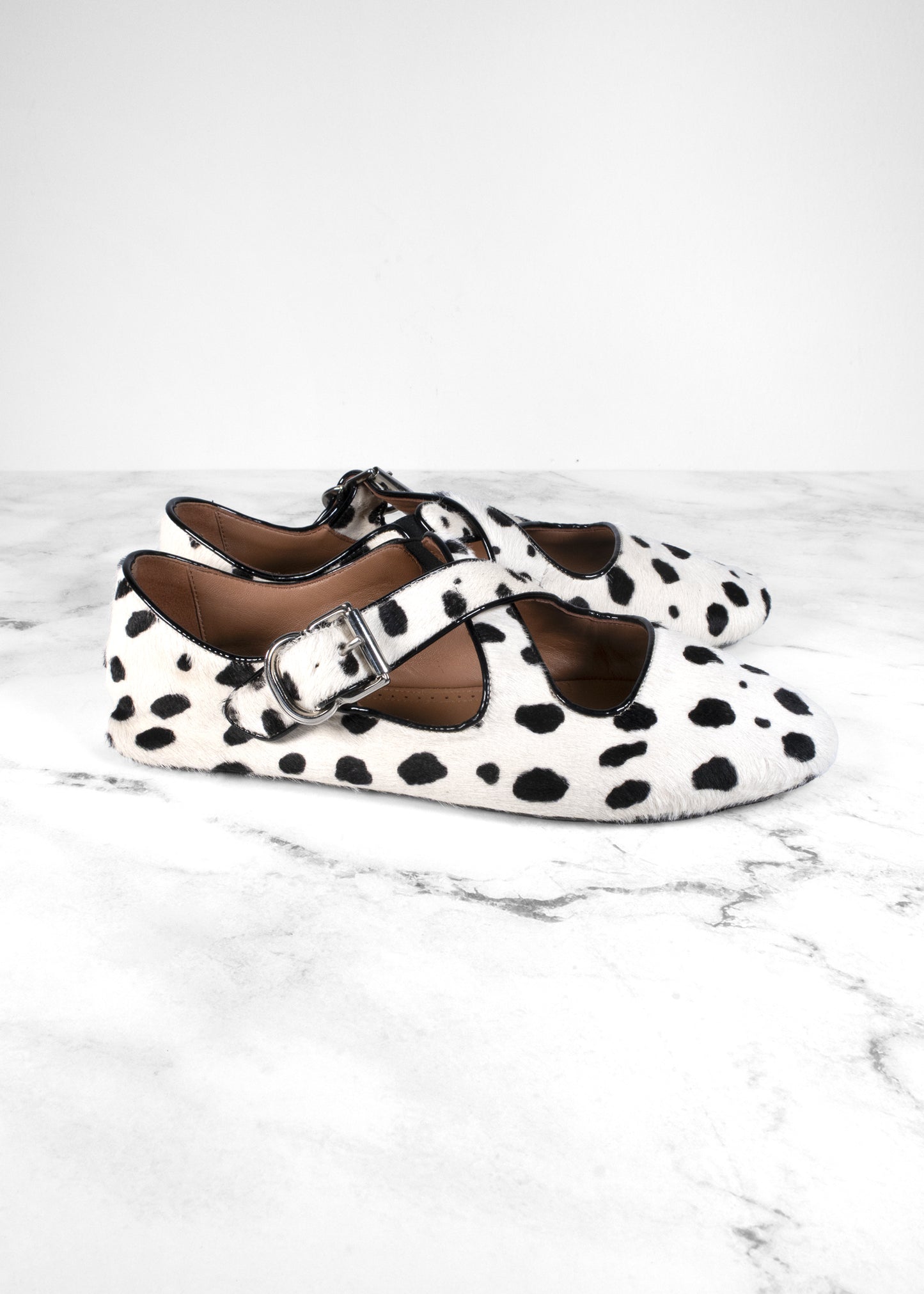 Alaïa Criss Cross Printed Calf-hair Ballet Flats